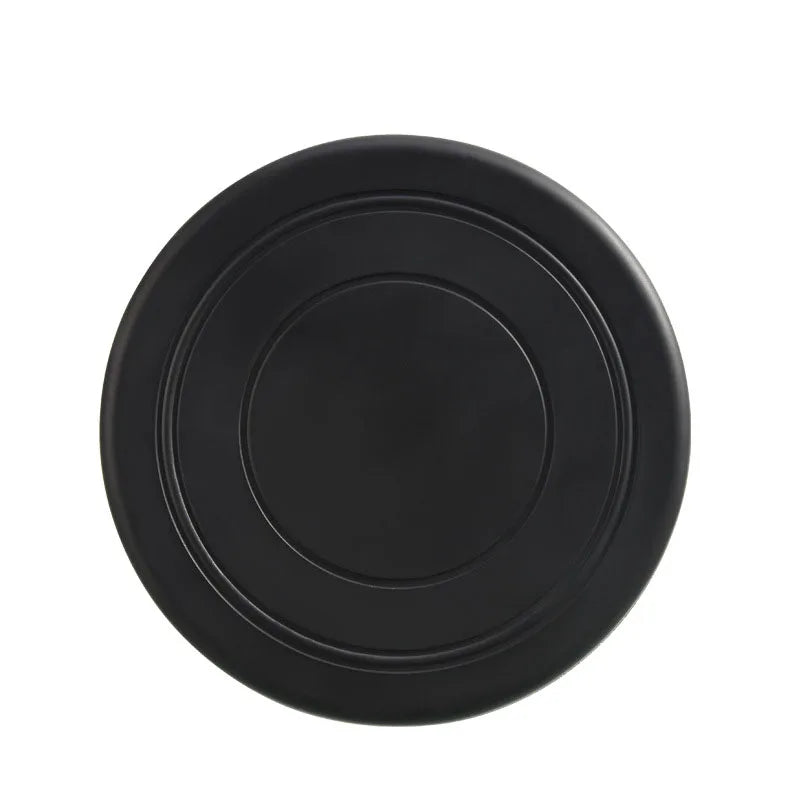 7-Color Silicone Flying Disc Dog & Cat Toy – 7" (17.8 cm) Chew-Resistant Interactive Toy for Puppy Training & Fetch black