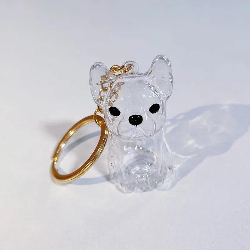 Clear Puppy Hair Memorial Keychain | Pet Fur Keepsake Capsule DIY Pendant A16