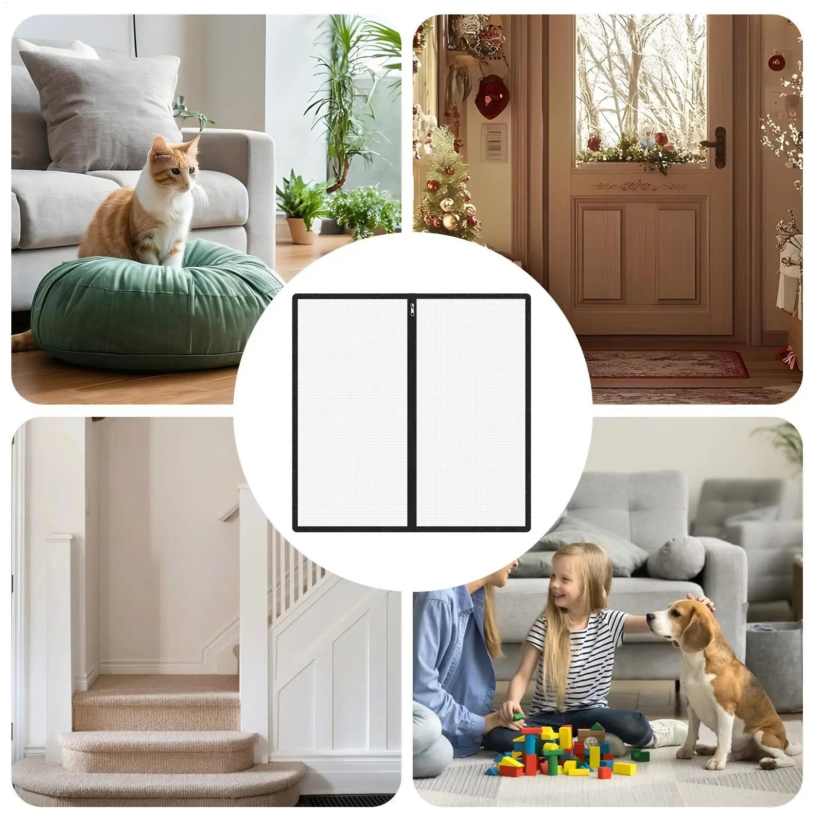 No-drill pet fence, pet stair gate, cat and dog pet gate, escape prevention fence, suitable for dogs, for doorways/bedrooms