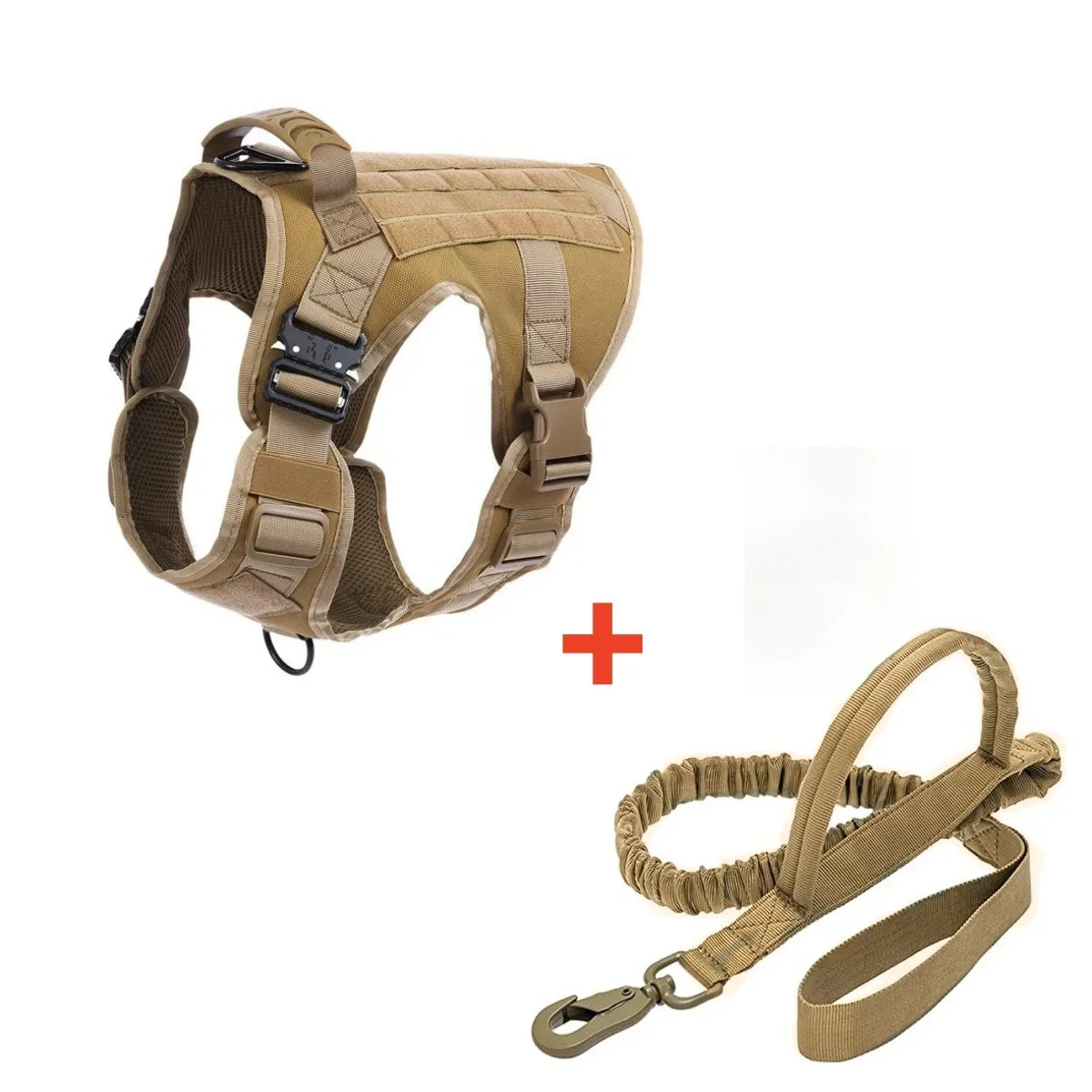 Tactical Military Vest Pet German Shepherd Golden Retriever Tactical Training Dog Harness and Leash Set For All Breeds Dogs Brown 2 piece set China Mainland