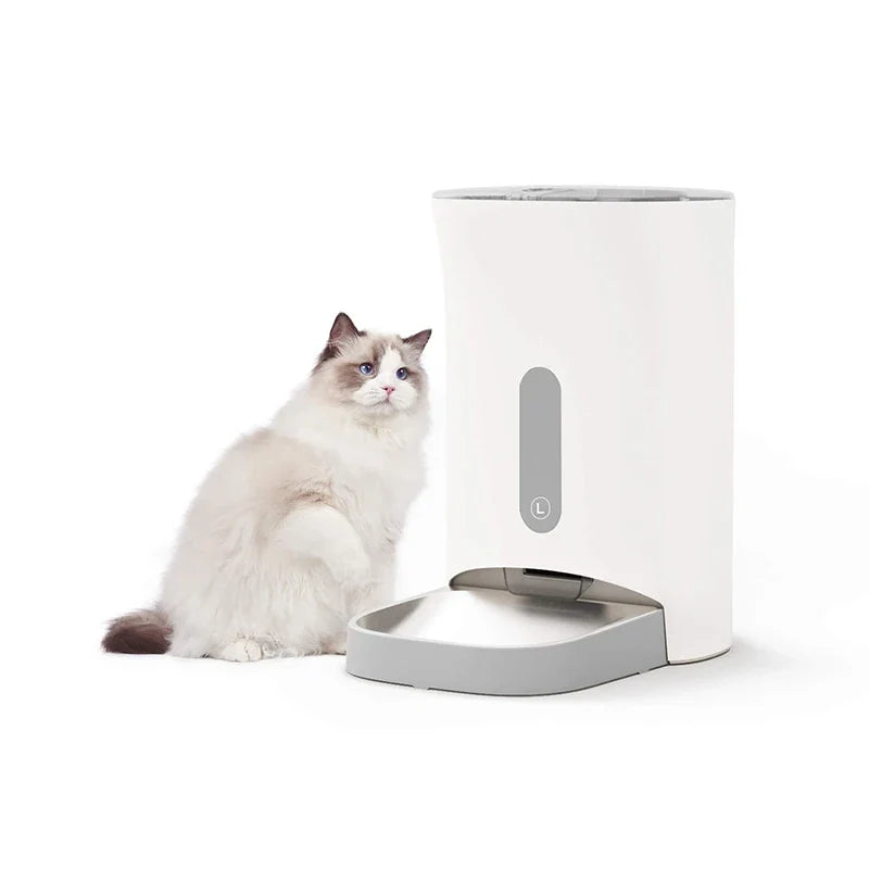 Automatic dog food dispenser with insect-proof seal and timed feeding; 4 meals/10-cup pet food dispenser White 317mmX240mmX370mm