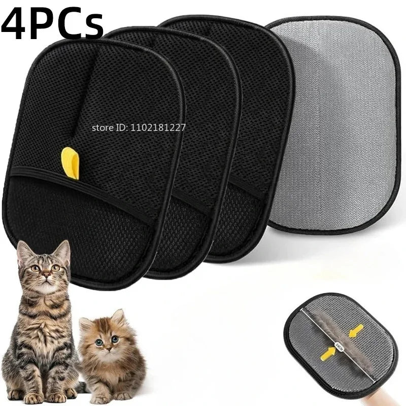 Double-Sided Pet Grooming Gloves Reusable Hair Remover for Dogs and Cats 1–4 Pack 4pcs B-Glove
