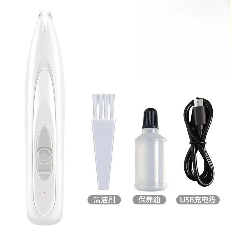 Cordless Dog Grooming Clippers — 18mm (0.71 in) Wide Blade, LED Light & LCD Display, Low-Noise Rechargeable Pet Paw Trimmer White set H2