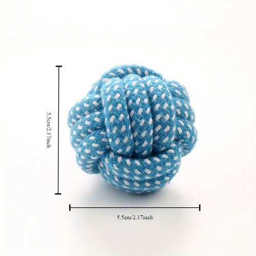 Candy-Colored Cotton Rope Ball Chew Toy for Dogs & Cats — Durable Tug & Fetch Pet Toy
