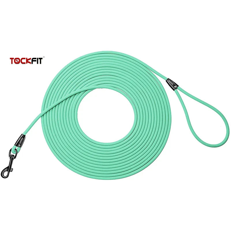 Waterproof PVC Dog Training Leash – Long Recall Leash 5ft/1.5m, 10ft/3m, 20ft/6m, 30ft/9m – Odor-Resistant & Tangle-Free Blue
