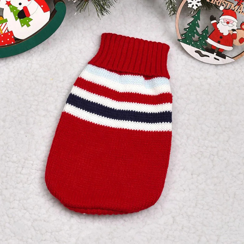 Christmas Cat Sweater Winter Warm Pet Costume for Cats Kedi katten Sphynx Clothing Mascotas Clothes for Dog Animals ropa de gato Red Stripe China Mainland