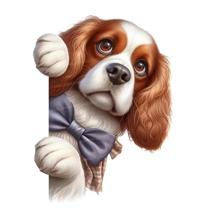 Dog Peeking Around The Corner Light Switch Wall Sticker | Cartoon Animal Decals for DIY Home Decor M1230-B 12cm(4.72 inch)
