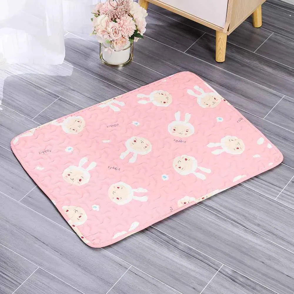 Cooling Pet Mat – Moisture-Proof Sofa Cushion pink rabbit
