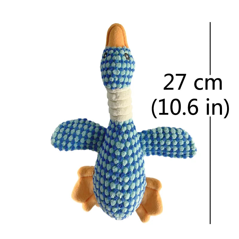Plush Duck Squeak Dog Toy – Dental Chew for Puppies & Dogs (Small, Medium, Large) Blue