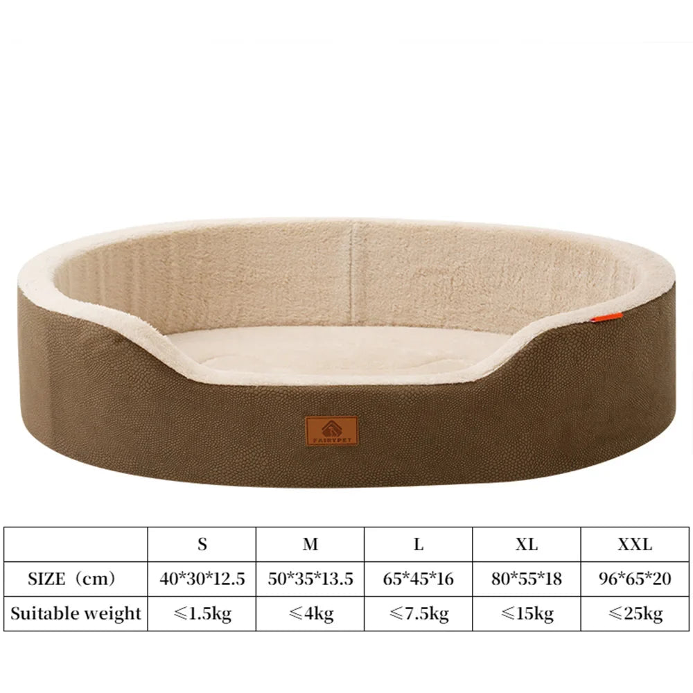Orthopedic Waterproof Dog Bed for Medium to Large Dogs – Winter Couch Pet Bed brown