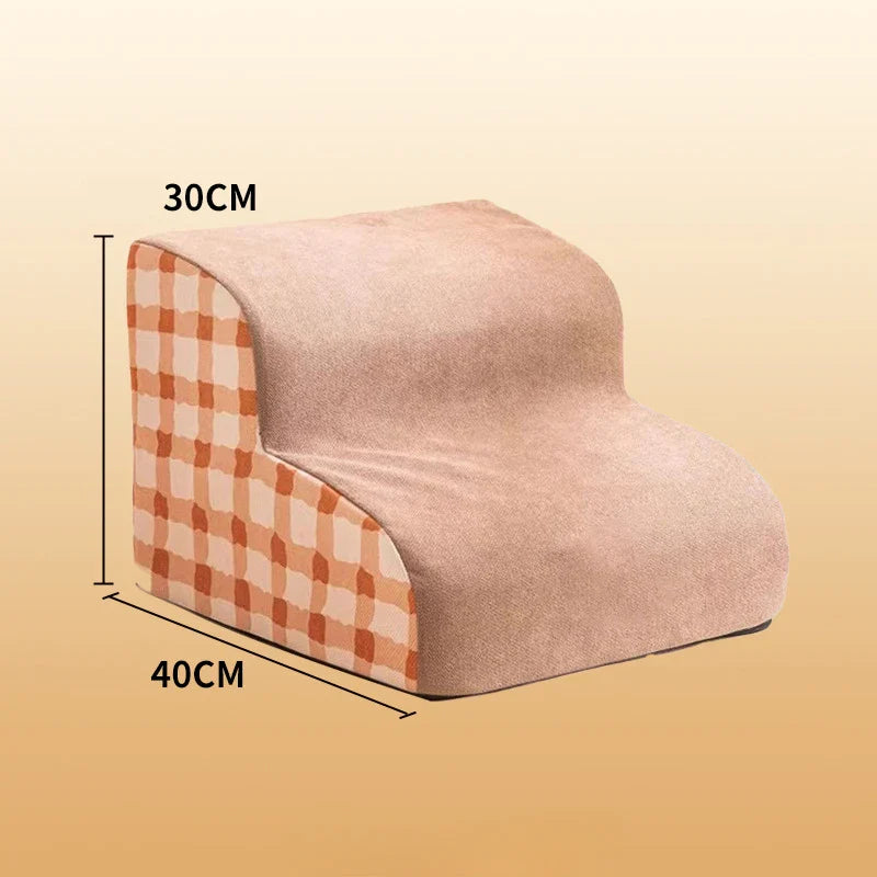 2- & 3-Step Pet Stairs Ramp for Dogs and Cats – Washable Removable Memory Foam Non-Slip Steps B-2 China Mainland