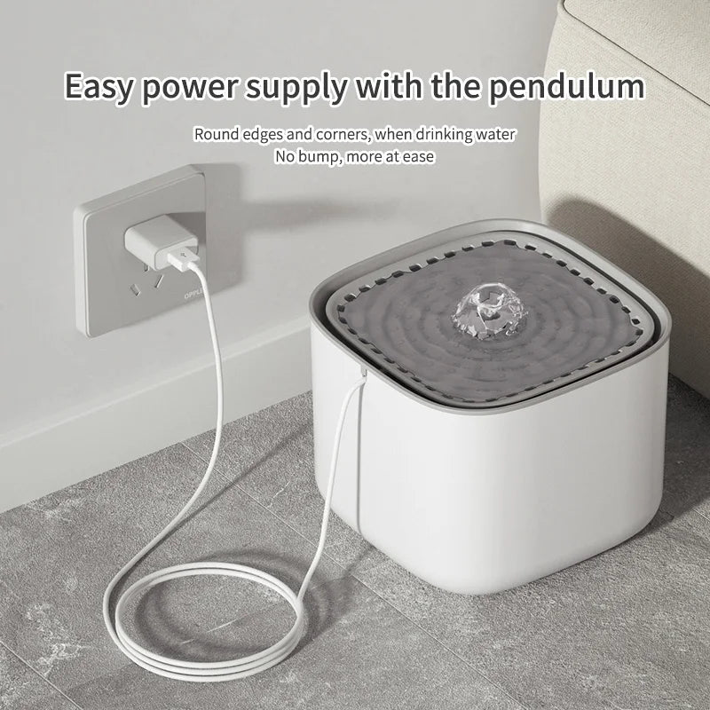 101oz/3L Pet Water Fountain Automatic Induction Circulating Filtering Cat Water Drinker USB Electric Mute Cats Water Dispenser