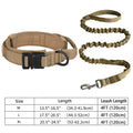 Tactical Dog Collar Leash Set Heavy-duty Military Dog Collar with Handle and Metal Buckle for Small Medium Large Dogs Necklace khaki Set