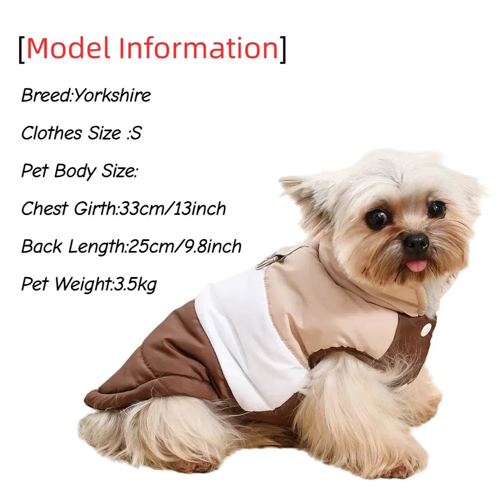 Dog Clothes For Autumn Winter Warm Pets Jacket With D-ring Outdoor Waterproof Puppy Vest Coat For Small Medium Dogs Yorkshire