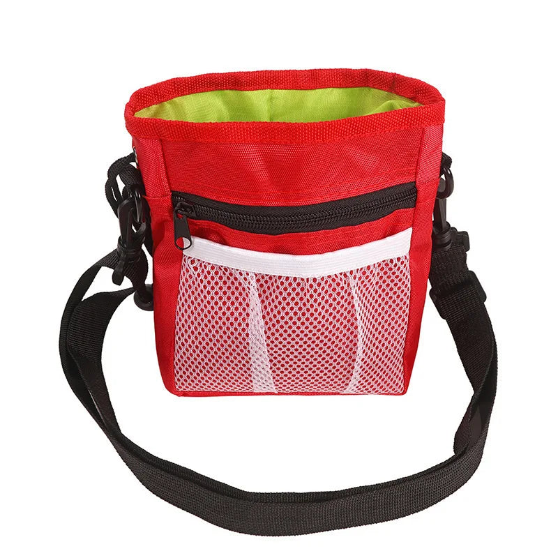 Portable Foldable Dog & Cat Training Treat Pouch Waist Bag – Hands-Free Oxford Snack Carrier (18 x 14 x 6 cm / 7.1 x 5.5 x 2.4 in) Red China Mainland