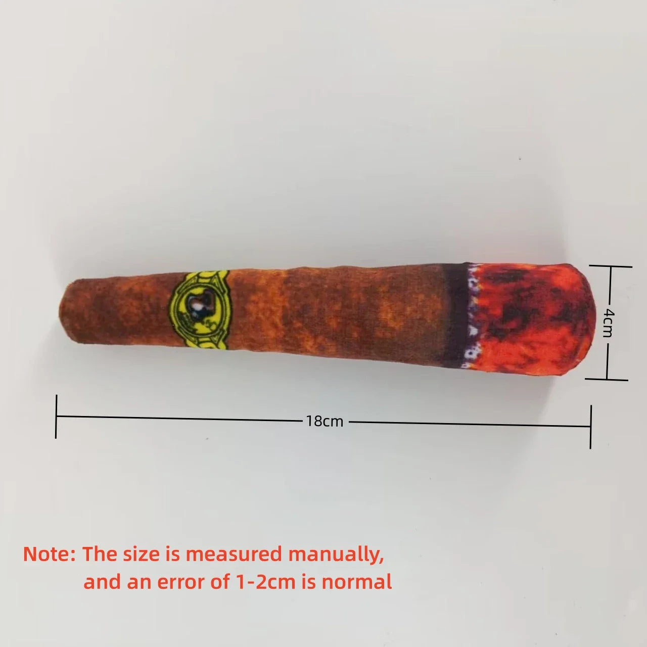 Interactive Dog Squeaky Toy | Indestructible Plush Cigar for Small Dogs Orange(18cm)