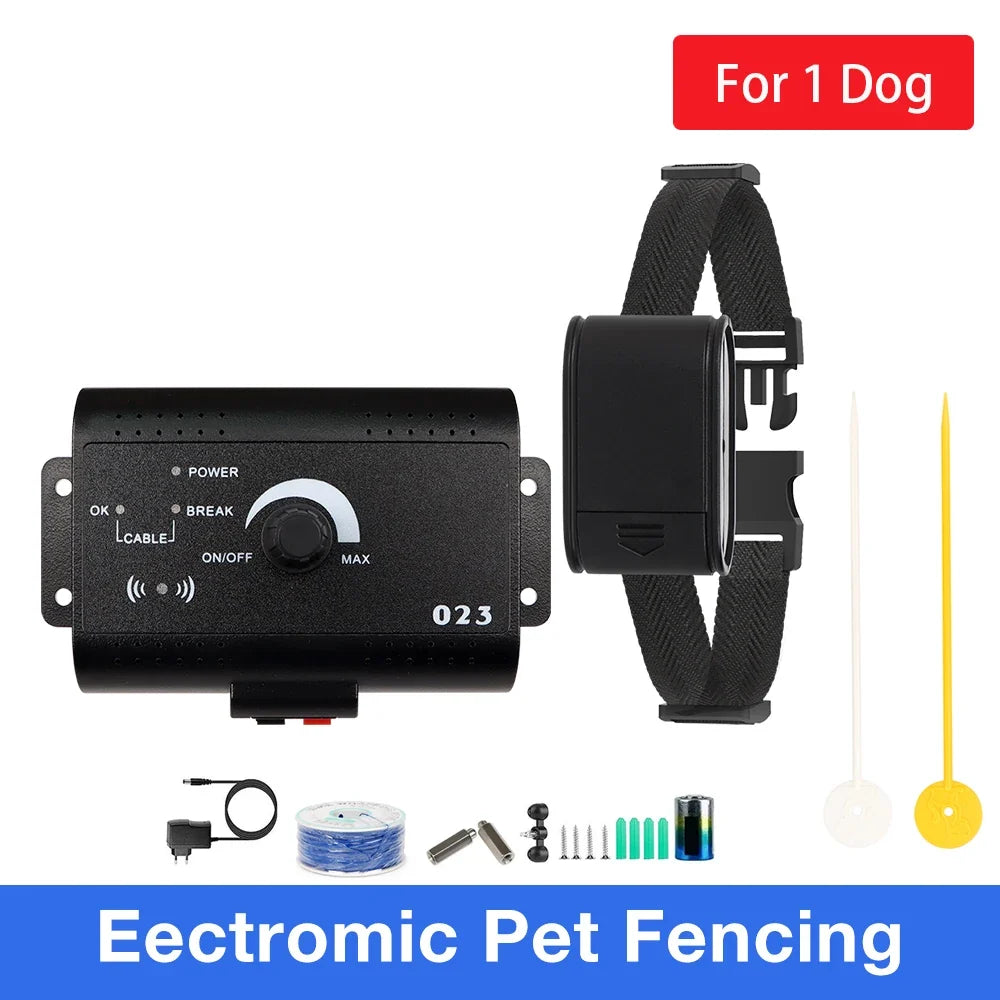 1.2 Acres Electronic Pet Fence System Adjustable Control Range Dog Fencing Dog Training Collar Electric Dog Sound Shocked Collar for 1 dog China Mainland