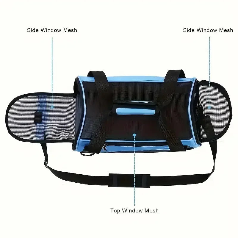 Portable Mesh Pet Carrier Bag — Foldable Breathable Travel Handbag for Small Cats & Dogs