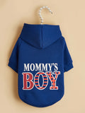 Pet Clothes for Dog Cat Puppy Hoodies Coat MOMMY'S BOY Sweatshirt Dog Outfits for Small Medium Dog Cat Blue