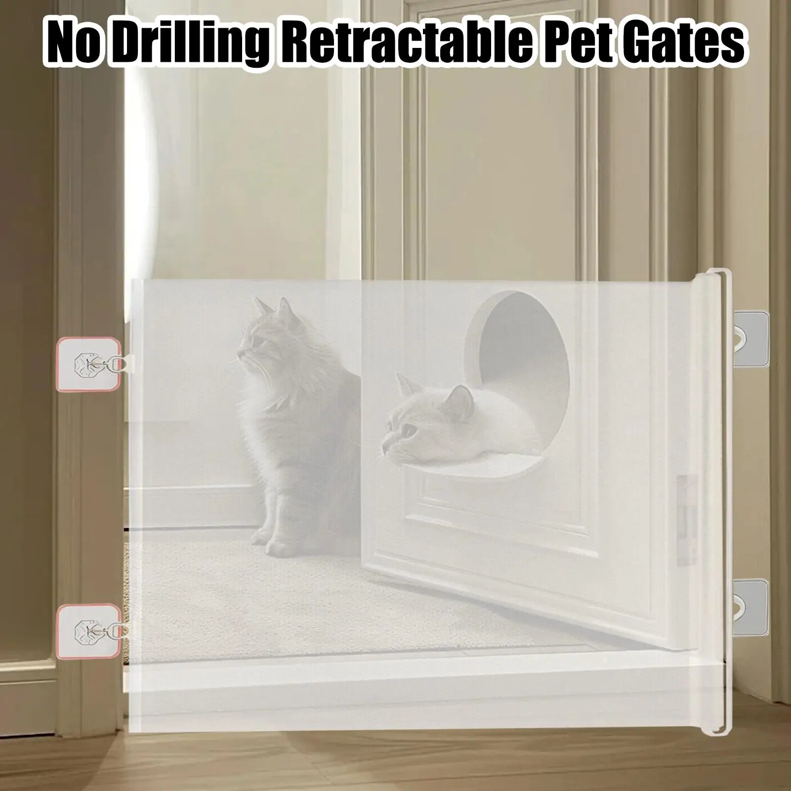 Retractable Pet Gate Dog Retractable Gate Dog Gate Indoor Adjustable Fence Barrier No Drilling Child Safety Screen Cat Baffle