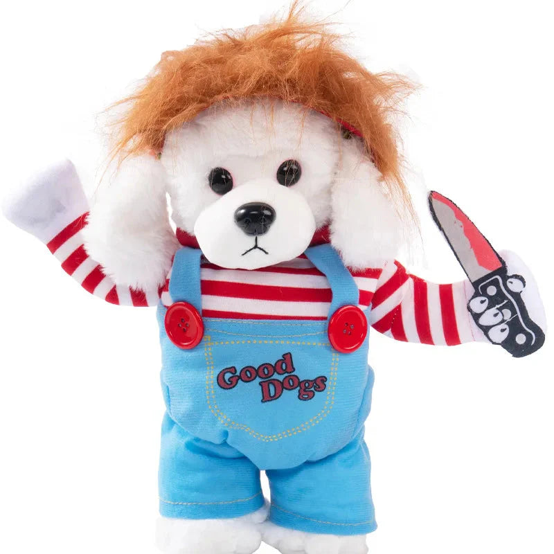 Halloween Dagger Pet Costume - Funny Knife-Holding Dog & Cat Standing Dress for Festival Dress-Up 1