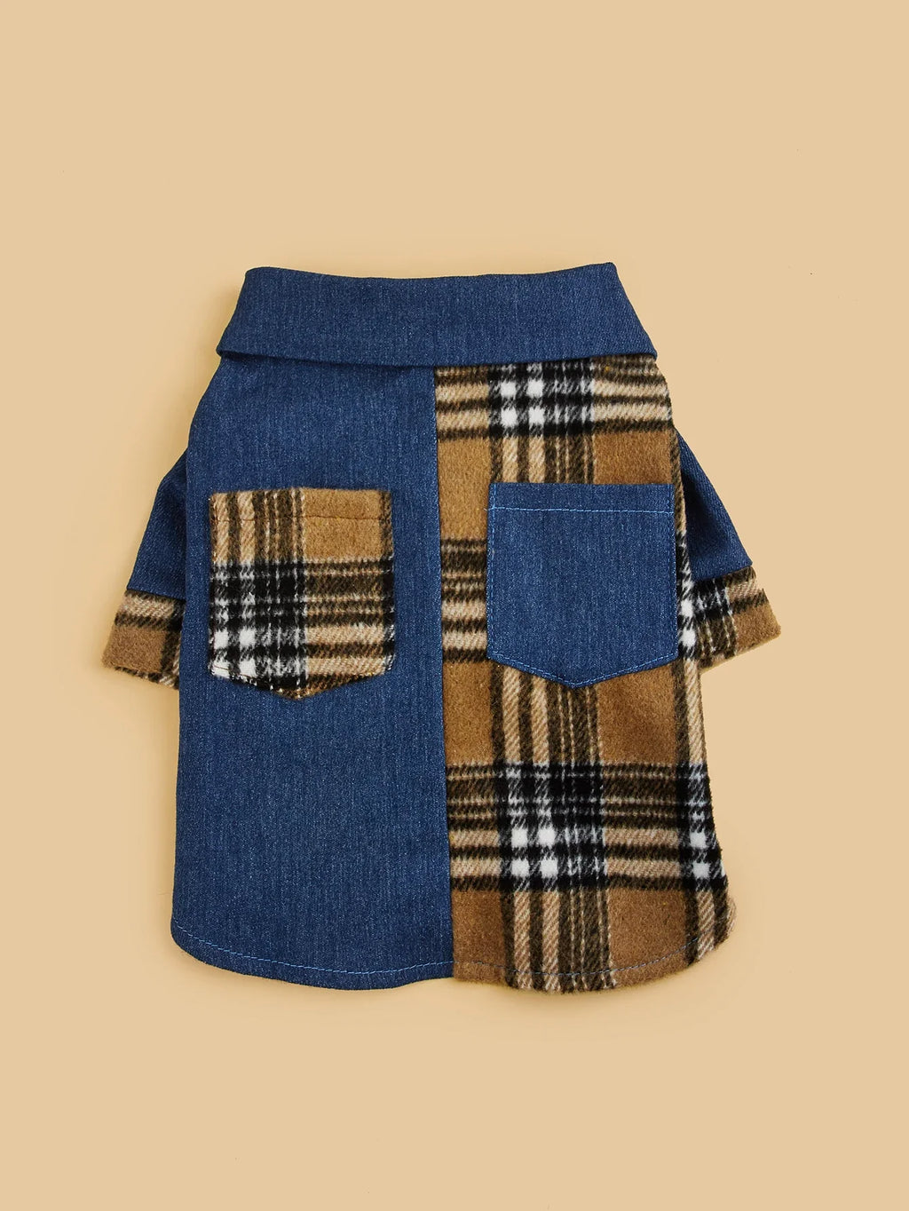 Dog Cloth for Small Dogs Costume Jean Puppy with Doggie Plaid Pet Clothes Soft Apparel Attire Multicolor