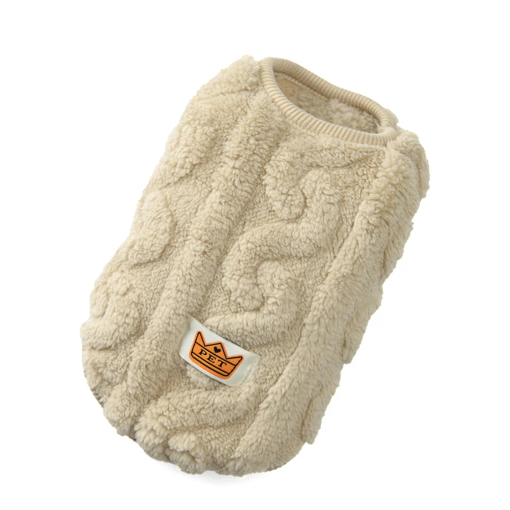 Soft Fleece Dog & Cat Sweater - Warm Autumn Winter Puppy Vest, Sizes XS-XL (7.9-15.7 in / 20-40 cm) Khaki