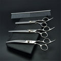 Dog Grooming Scissors Set 6" (15 cm) & 7" (17.5 cm) Stainless Steel Pet Shears — Thinning, Curved & Cutting
