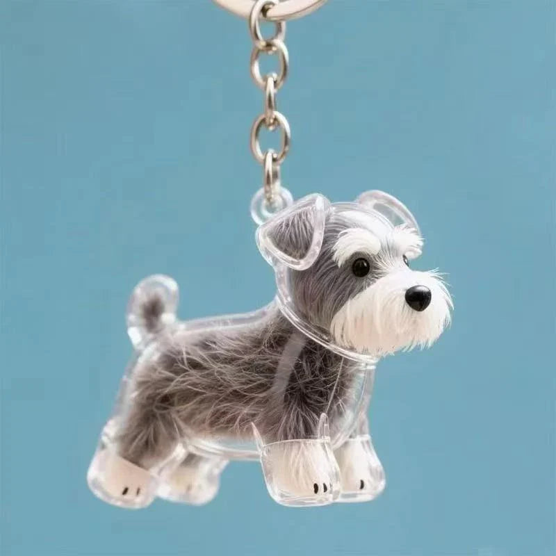 Clear Puppy Hair Memorial Keychain | Pet Fur Keepsake Capsule DIY Pendant A6