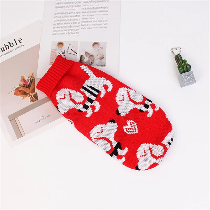 Christmas Cat Sweater Winter Warm Pet Costume for Cats Kedi katten Sphynx Clothing Mascotas Clothes for Dog Animals ropa de gato Red Puppy China Mainland