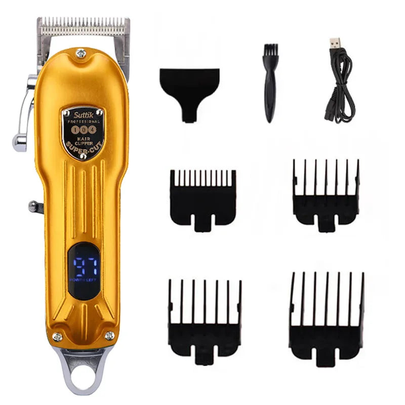 Professional Rechargeable Pet Hair Clipper - All-Metal Dog & Cat Grooming Trimmer, Quiet Cordless JMJ001