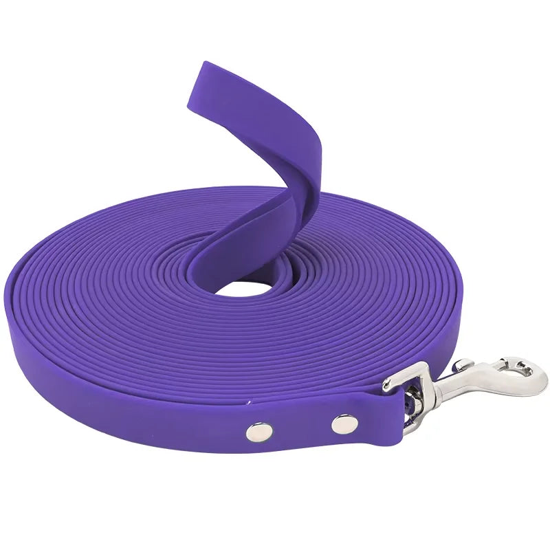 Waterproof PVC Dog Long Leash – Durable Easy-Clean Training & Recall Lead for Small to Large Dogs, 10 ft (3 m), 16 ft (5 m), 33 ft (10 m), 50 ft (15 m) Purple
