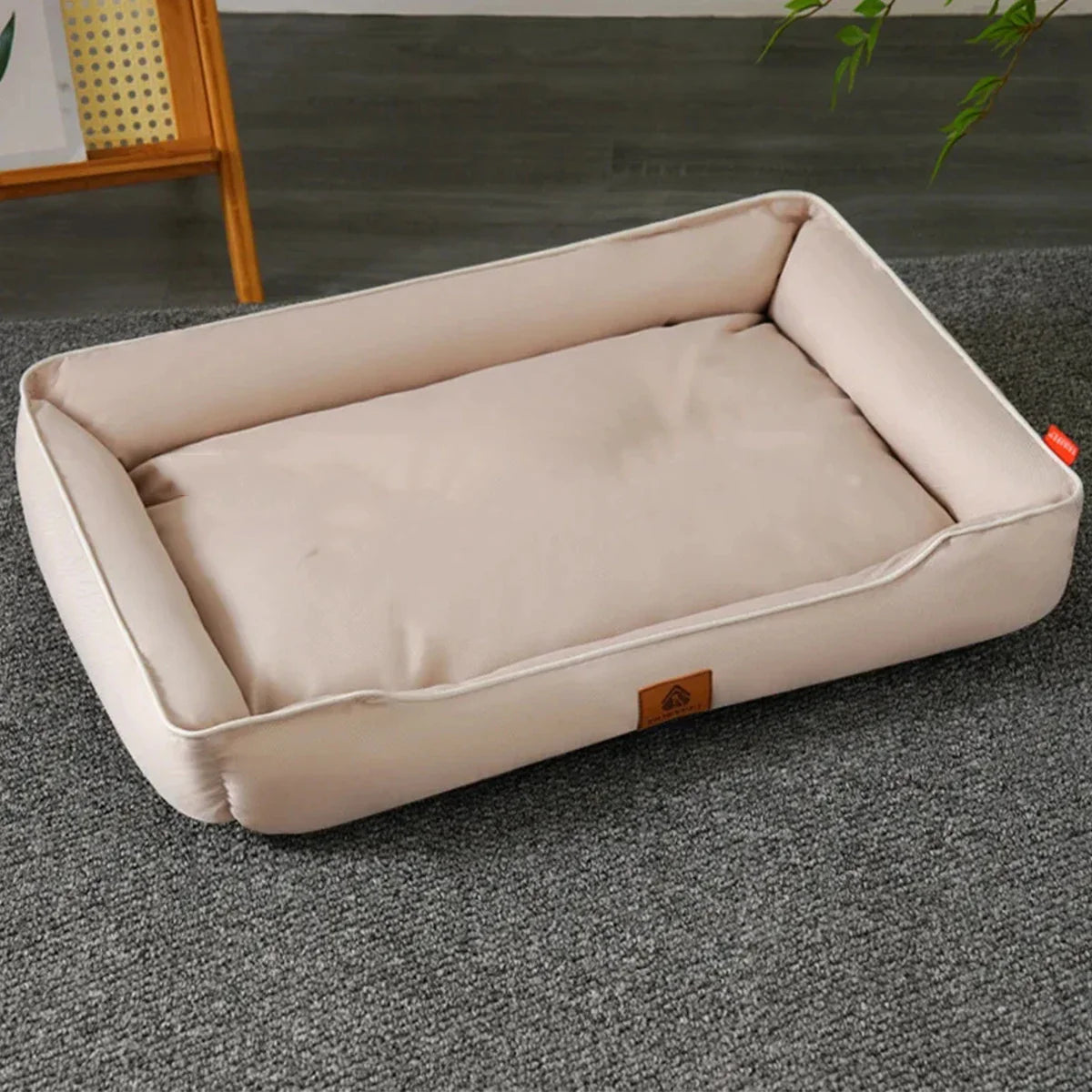 Four-Season Square Pet Bed Waterproof Thickened Bite-Resistant Dog & Cat Sofa Mattress – Sizes S-XXL (36–100 cm / 14–39 in) khaki