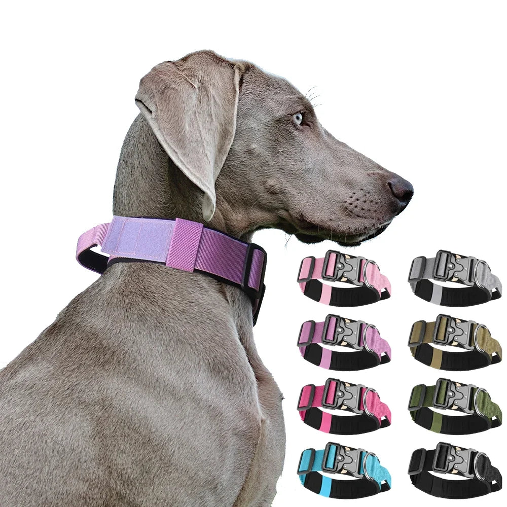 Tactical Dog Collar for Medium to Large Dogs 8 Colors Pet Collar Durable Comfortable Harness for Training And Control