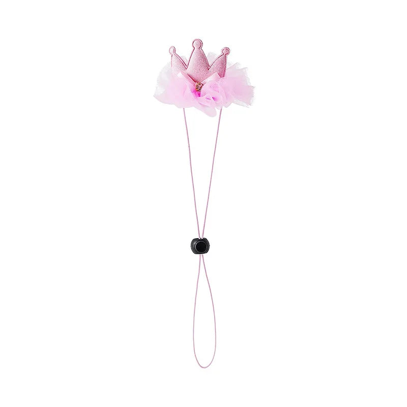 Funny Pet Party Hat | Dog Cat Birthday Cap for Small Pets Pink Crown Default