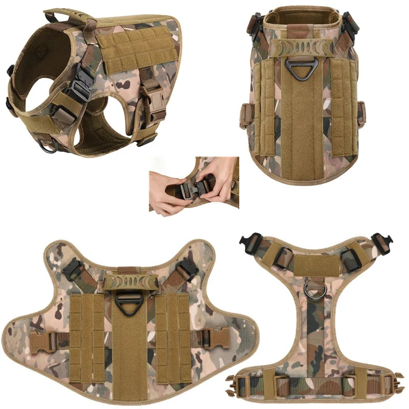 Tactical Military Vest Pet German Shepherd Golden Retriever Tactical Training Dog Harness and Leash Set For All Breeds Dogs
