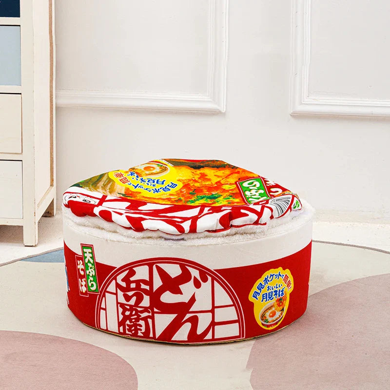 Instant Noodle Pet Bed – Cozy Udon Cup Nest for Cats & Small Dogs with Removable Cover, S 40 x 20 cm (15.7 x 7.9 in) & L 50 x 20 cm (19.7 x 7.9 in) style 1