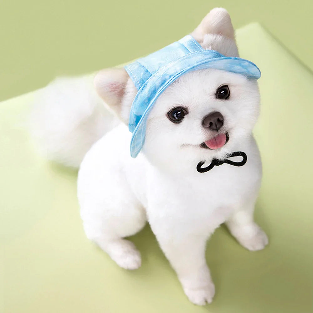 Breathable Pet Sun Hat | Cooling Shade for Small Dogs and Cats Blue Default