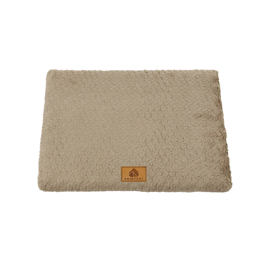 Short Plush Removable Washable Pet Bed - High Elasticity Non-Collapse Cushion for Small and Medium Dogs and Cats Wood