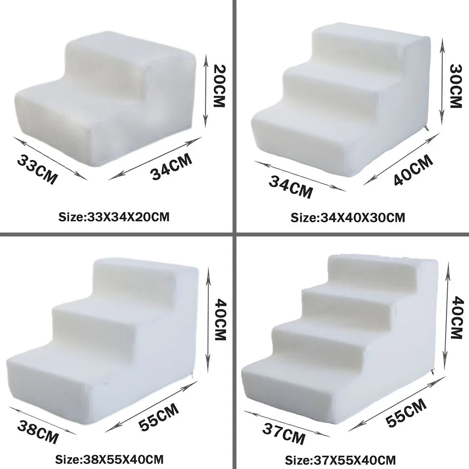 Pet Stairs for Dogs & Cats — 2/3/4-Step Detachable Sponge Ramp, Washable Waterproof Pet Ladder pet ladder 04