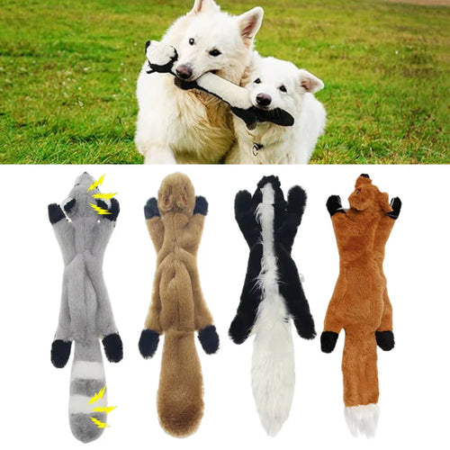 45cm (17.7in) Lifelike Plush Squeaky Dog Toy — No Stuffing Durable Crinkle Chew Toy with Built-In Squeakers