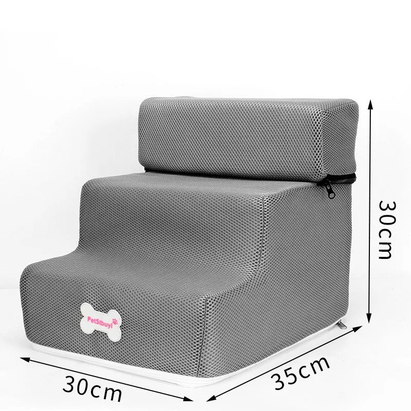 3-Step Pet Stairs for Small Dogs and Cats - Removable Washable Non-Slip Ramp Ladder three floors 7 China Mainland