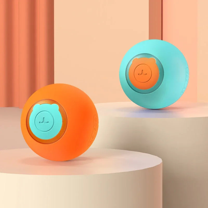 ROJECO Cat Toys Smart Interactive Cat Bouncing Ball Automatic Rolling Ball Training Self-moving Electric Toy Dog Pet Accessories 2PCS Set Automatic Ball