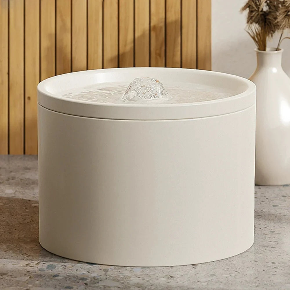 Automatic Ceramic Pet Water Fountain - Silent Circulating Water Dispenser for Cats & Small Dogs white