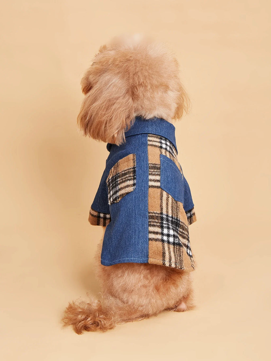 Dog Cloth for Small Dogs Costume Jean Puppy with Doggie Plaid Pet Clothes Soft Apparel Attire