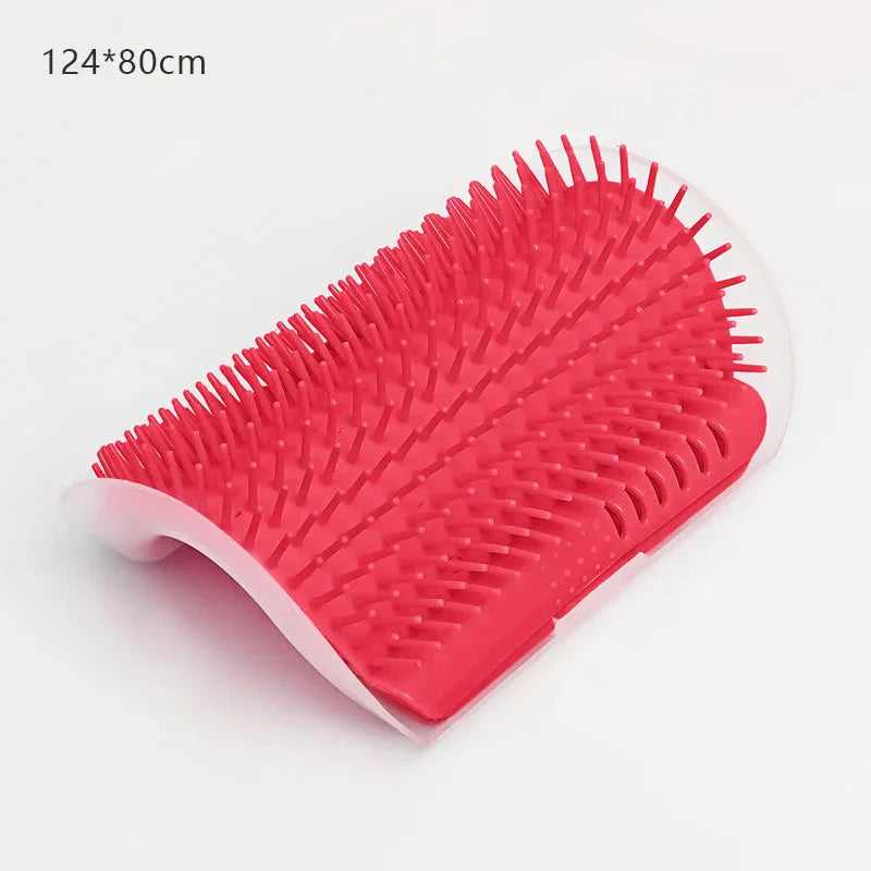 Cat Massage Brush & Hair Remover – Self-Grooming Wall Corner Comb for Cats | Detachable, Easy-Clean Pet Massage Tool Red 124x80cm