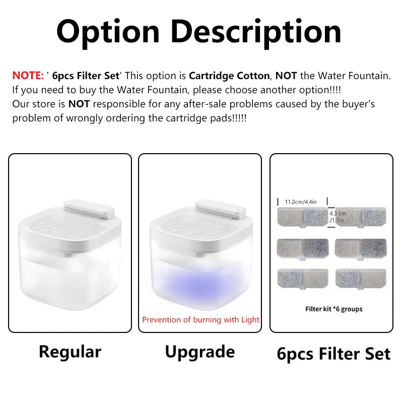 3L USB Pet Water Fountain with Pump & Filter Anti-Dry Burning Cat Water Dispenser Auto Recirculating Pet Water Flow Drinker