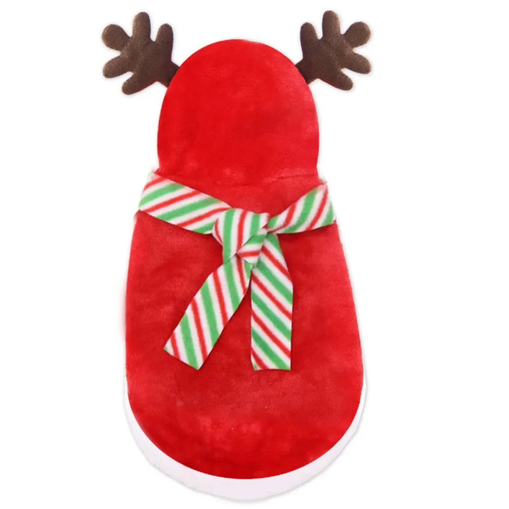 Dog Hoodies Christmas Halloween Dog Holiday Sweater Coat Puppy Snow Elk Reindeer Snowman Cosplay Clothes for Dog Pet Cat Costume A