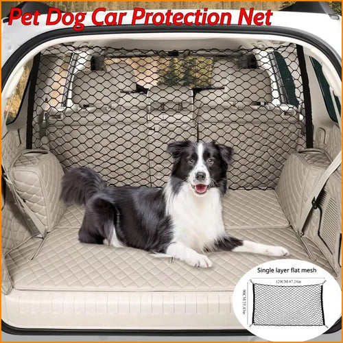 120X90CM Car Trunk Fence Pet Dog Isolation Protective Net Durable Elastic Isolation Double Layer Nets Safety Fence for Any Car