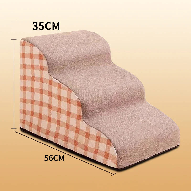 2- & 3-Step Pet Stairs Ramp for Dogs and Cats – Washable Removable Memory Foam Non-Slip Steps B-3 China Mainland